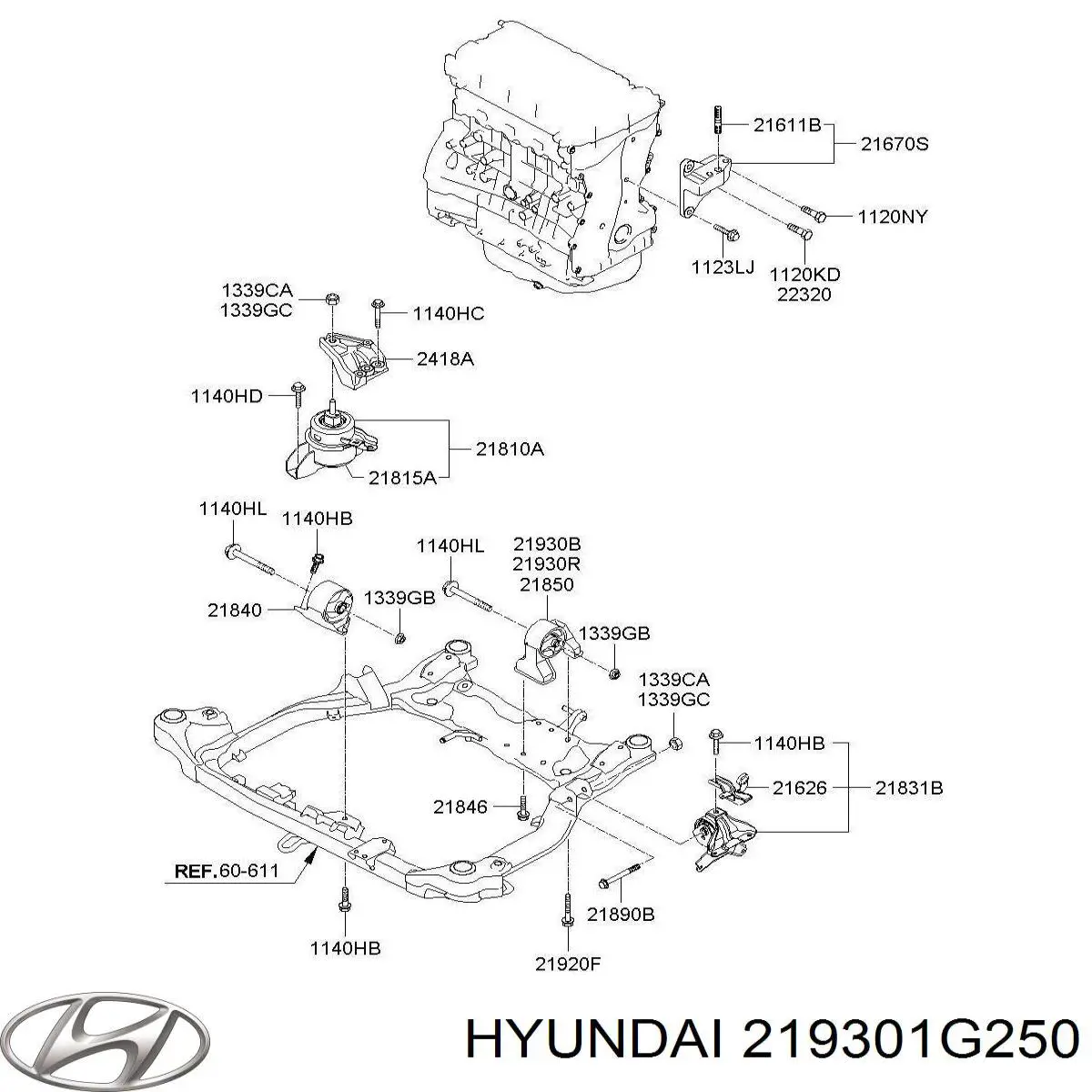 Купить 219301G250 Hyundai/Kia Гидроопора двигателя задняя