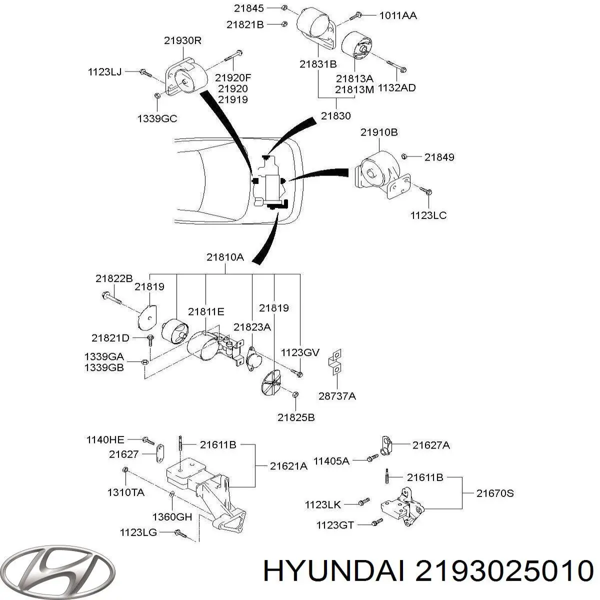 Купить 2193025010 Hyundai/Kia Гидроопора двигателя задняя