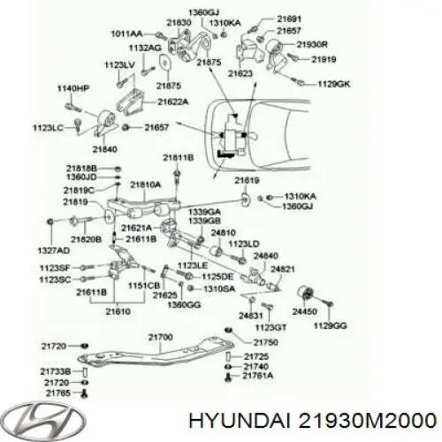 Задняя подушка двигателя на Хундай Сантамо (Hyundai Santamo)