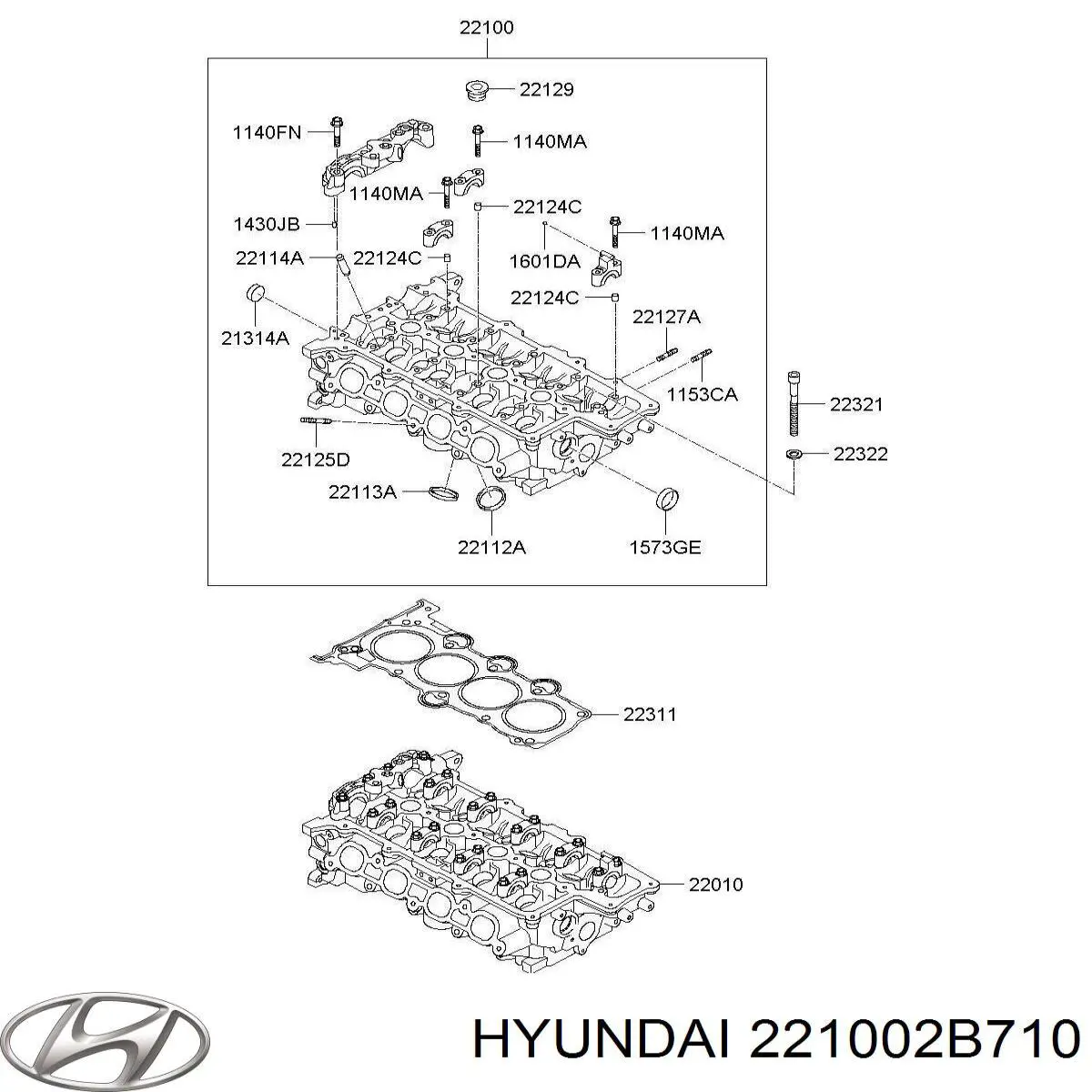 Головка двигателя Hyundai/Kia 221002B702 цена, от 113.43 USD