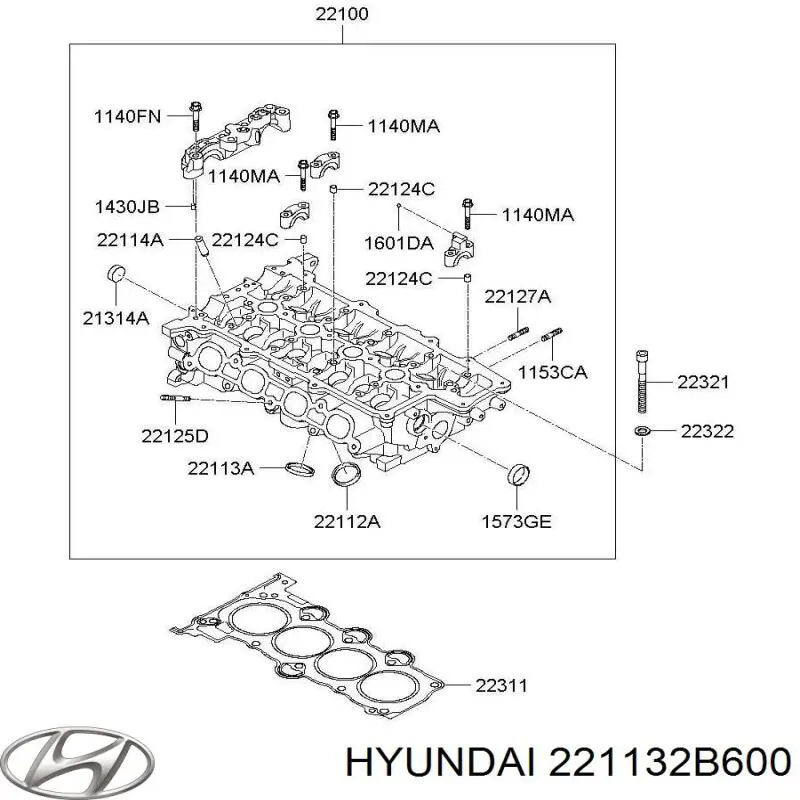221132B600 Hyundai/Kia седло клапана выпускного