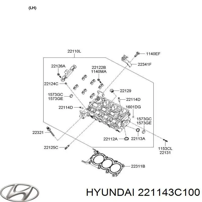 221143C100 Hyundai/Kia направляющая клапана
