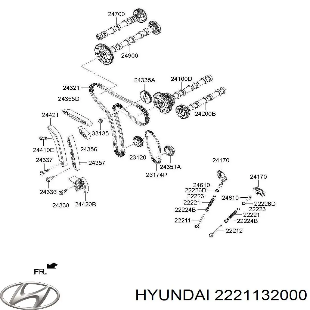 Клапан впускной Hyundai/Kia 2221132010 цена, от 3.08 USD