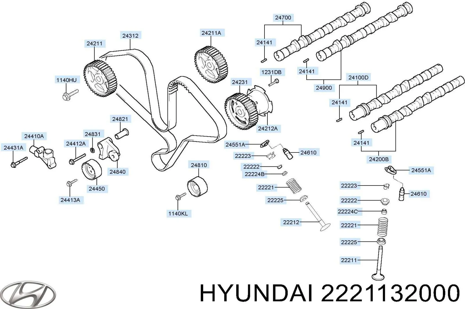 Купить 2221132010 Hyundai/Kia Впускной клапан
