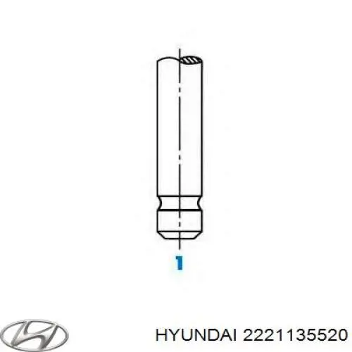 2221135510 Hyundai/Kia válvula de admissão