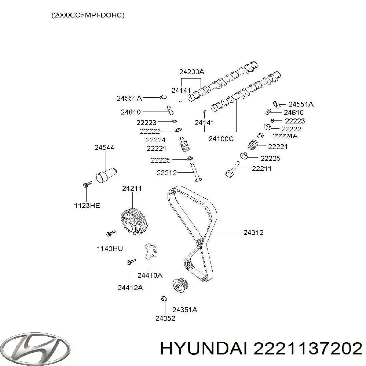 2221137202 Hyundai/Kia Впускной клапан