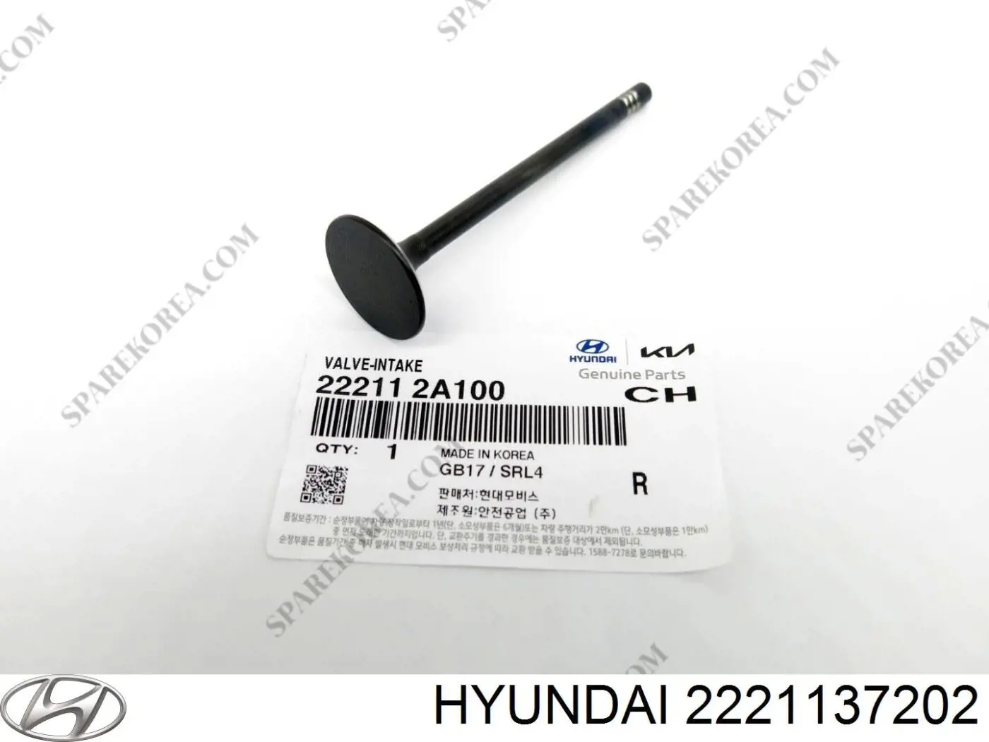 Купить 2221137202 Hyundai/Kia Впускной клапан