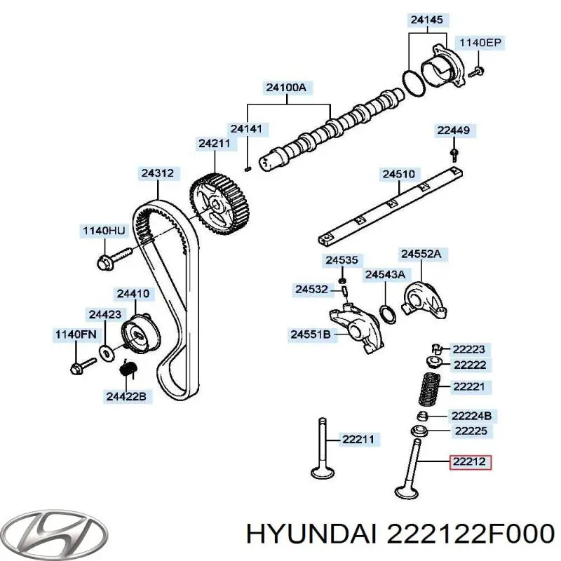 Выпускной клапан 222122F000 Hyundai/Kia