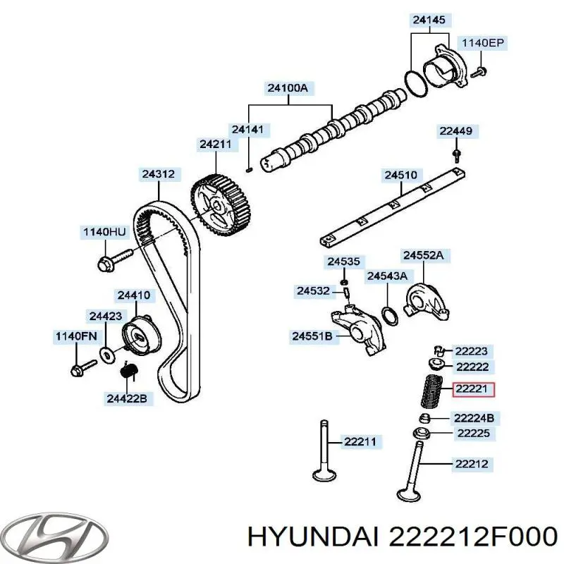 222212F000 Hyundai/Kia пружина клапана