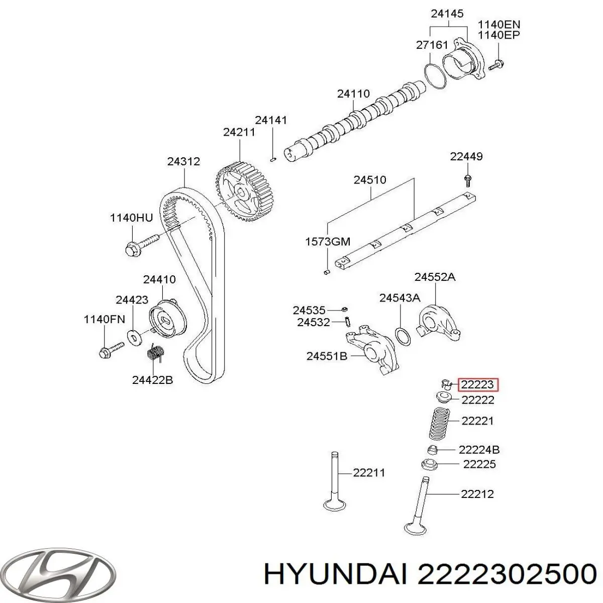 Купить 2222302500 Hyundai/Kia Сухарь клапана