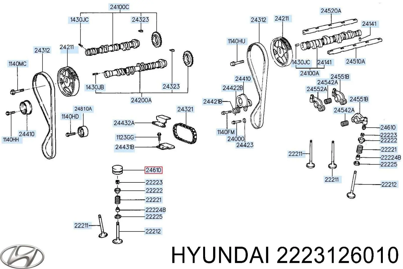 2223126010 Hyundai/Kia гидрокомпенсатор (гидротолкатель, толкатель клапанов)