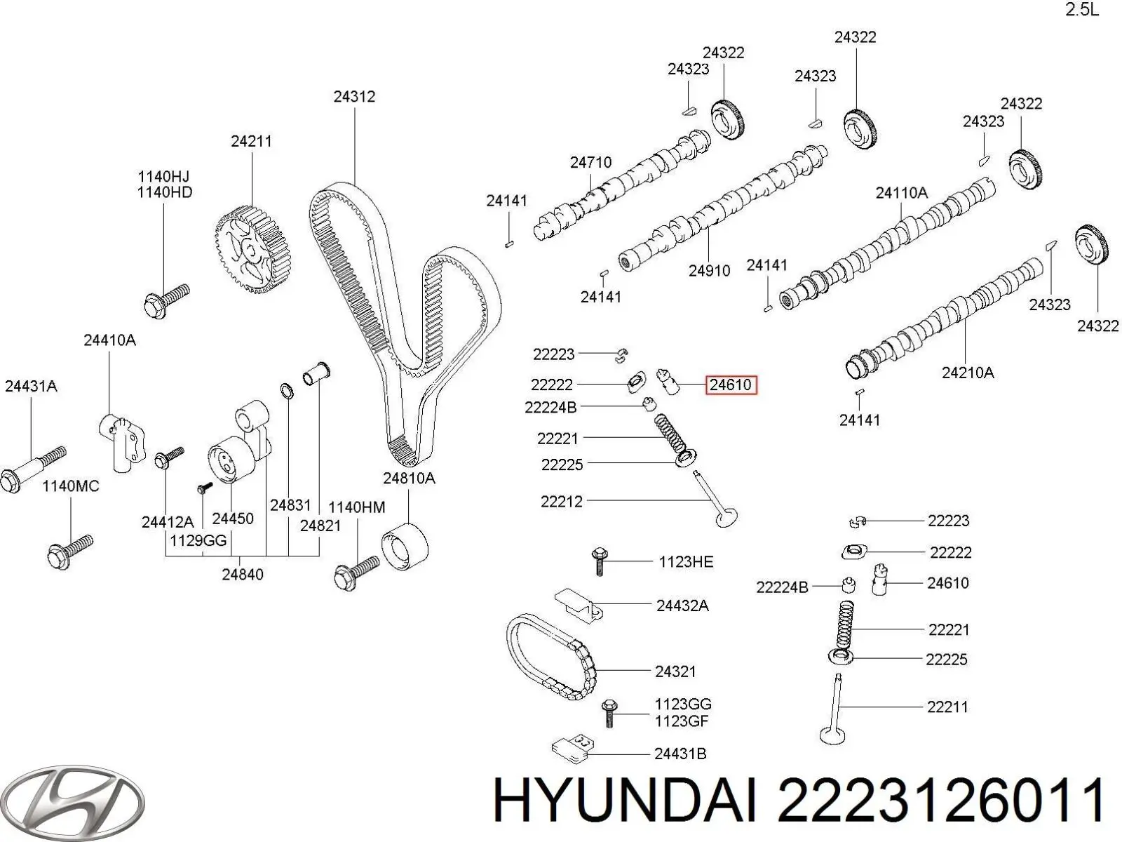 Толкатель клапана гидравлический Hyundai/Kia 2223126011 цена, от 8.95 USD