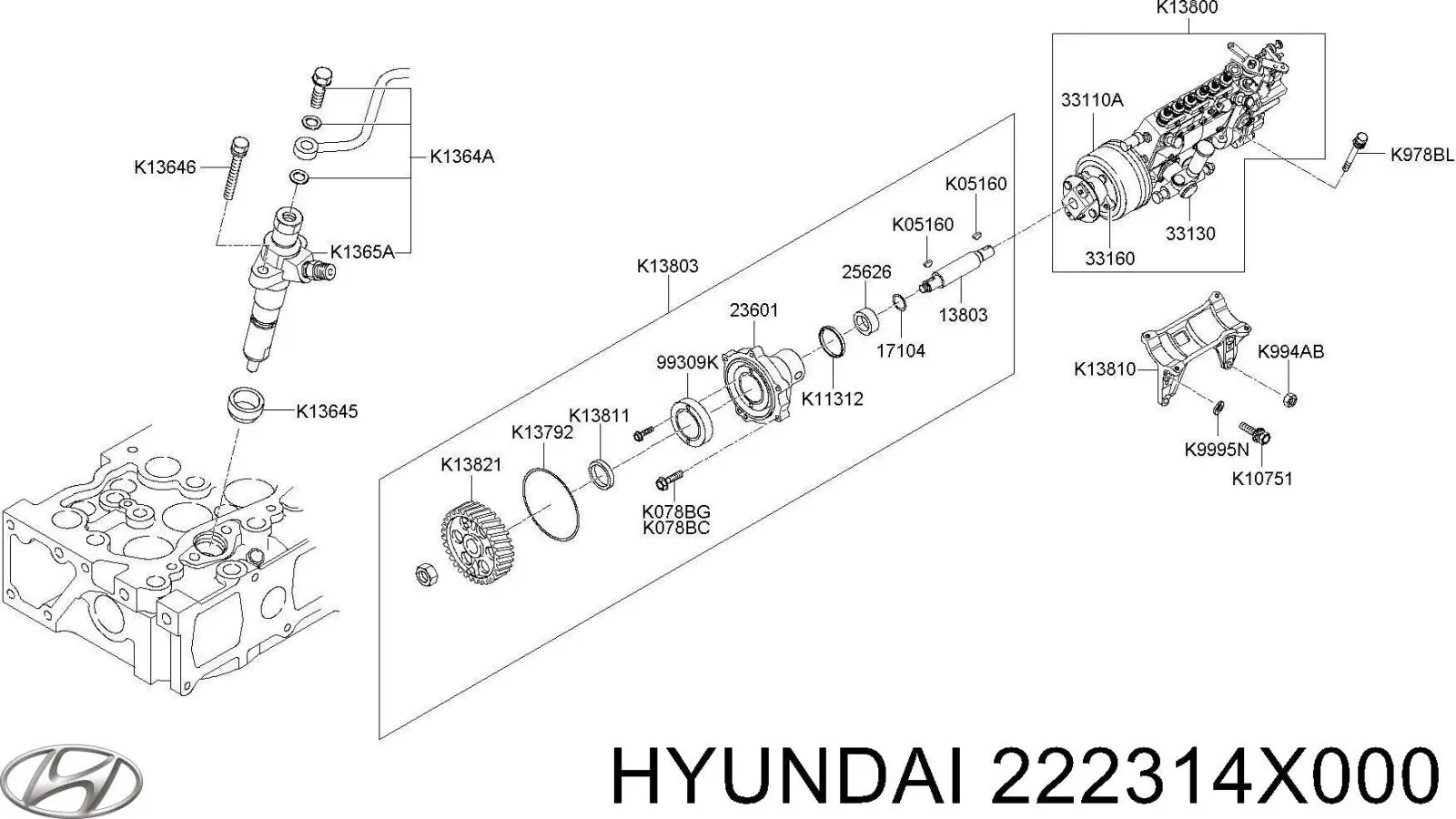 222314X000 Hyundai/Kia compensador hidrâulico (empurrador hidrâulico, empurrador de válvulas)