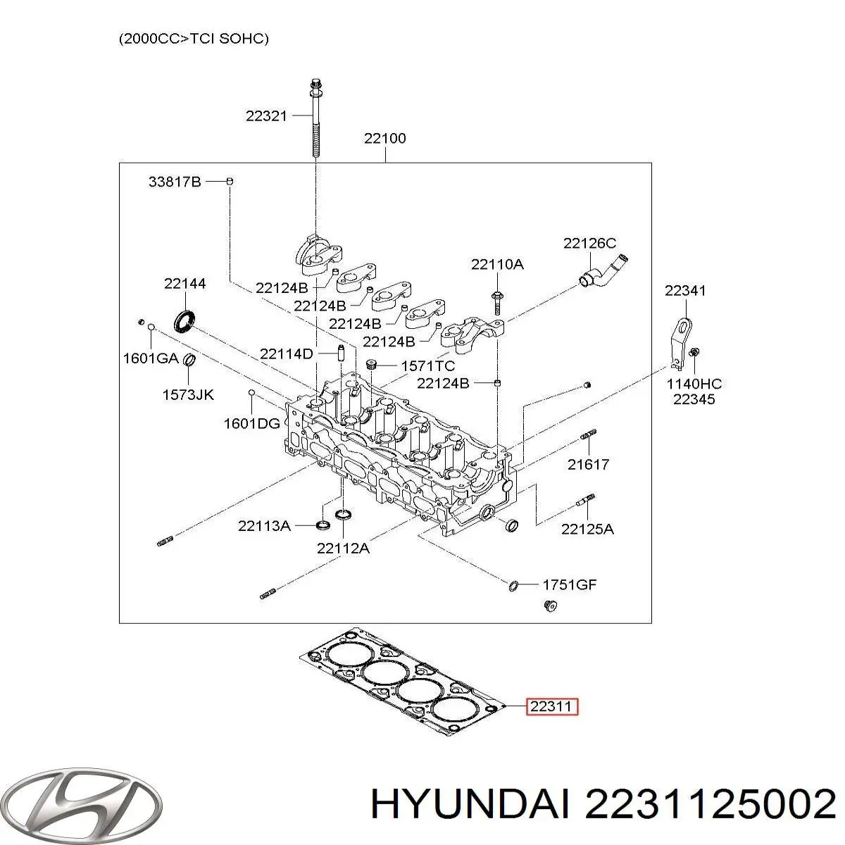 Прокладка ГБЦ 2231125002 Hyundai/Kia