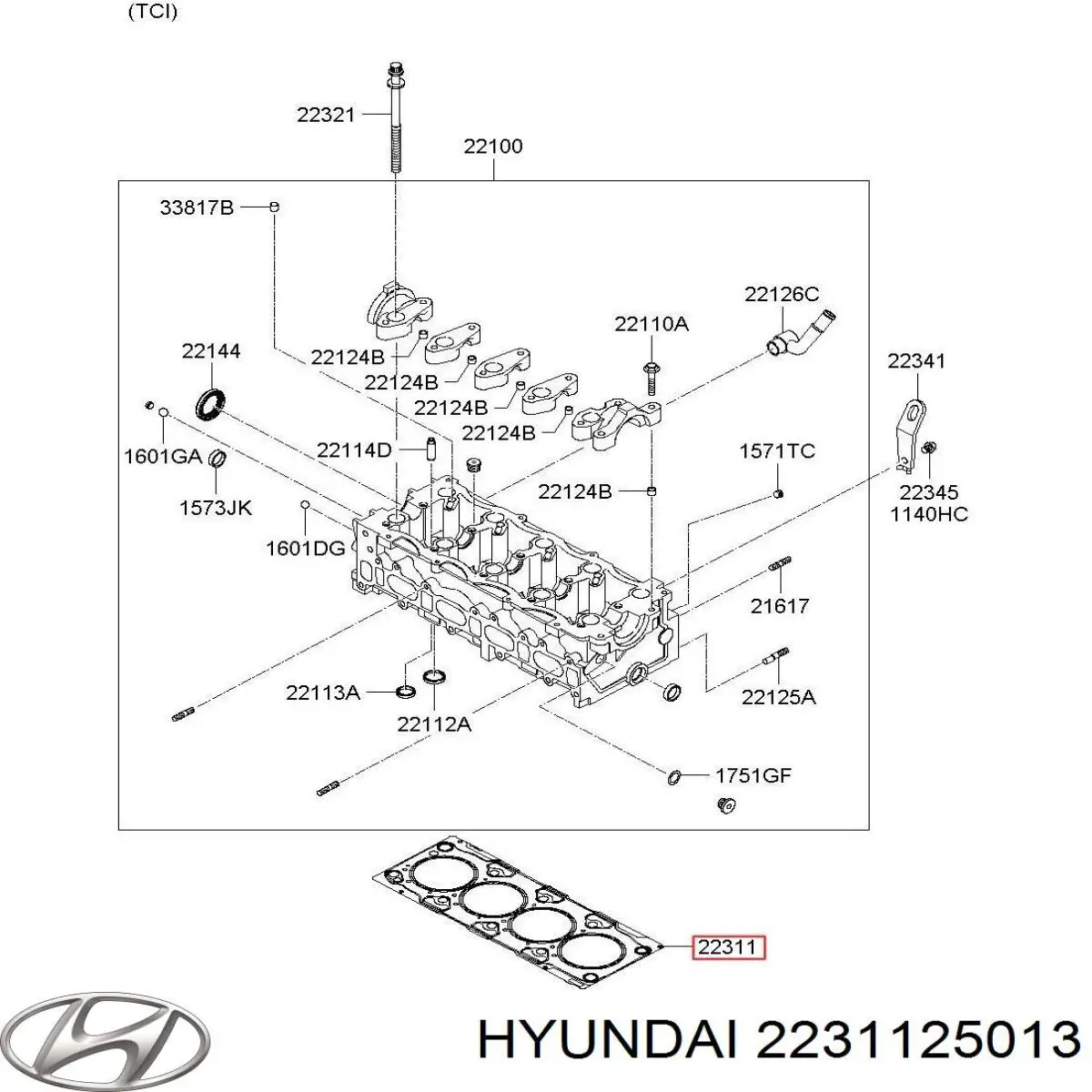 Прокладка ГБЦ 2231125013 Hyundai/Kia