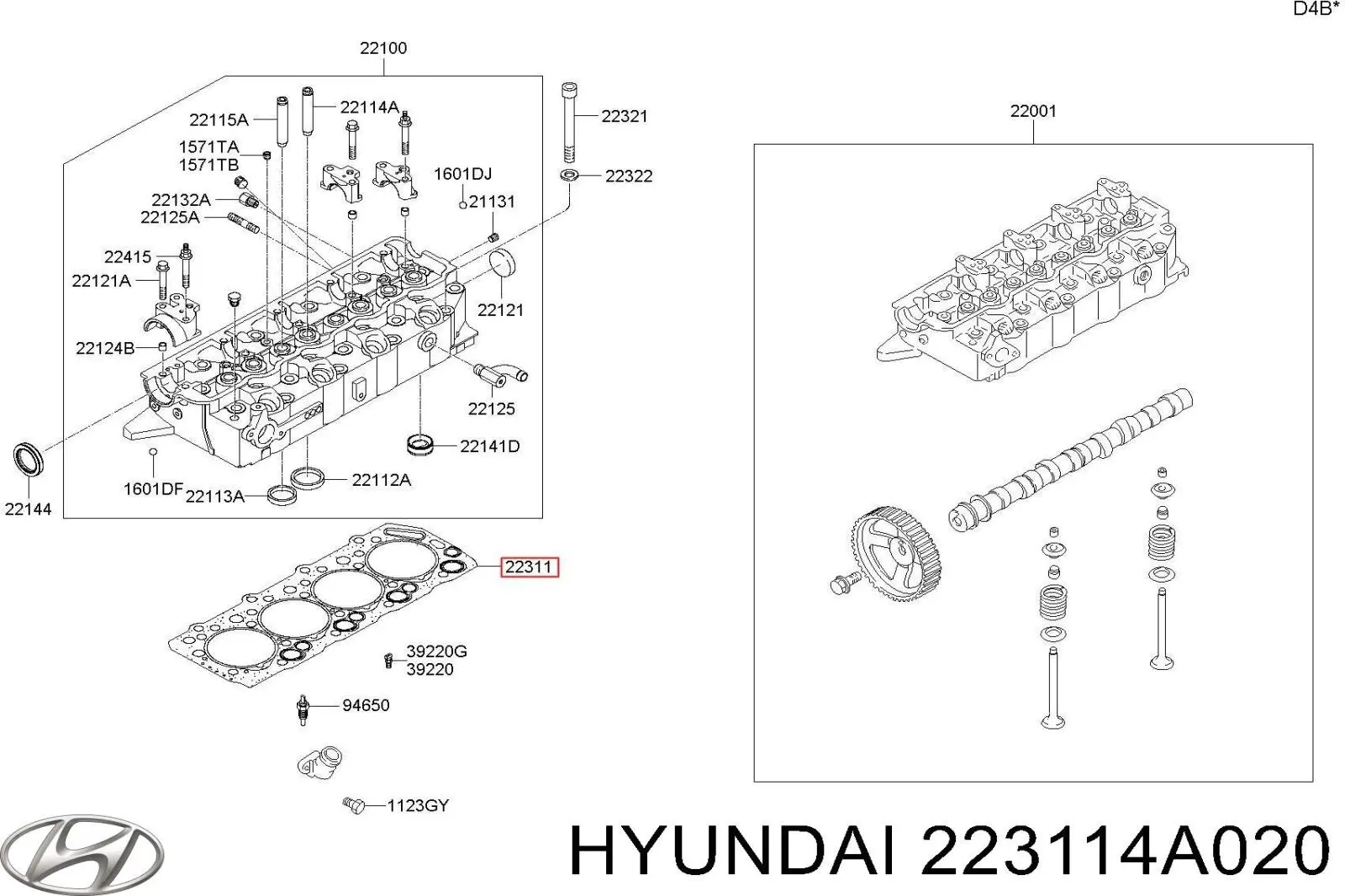 Купить 223114A020 Hyundai/Kia Прокладка ГБЦ