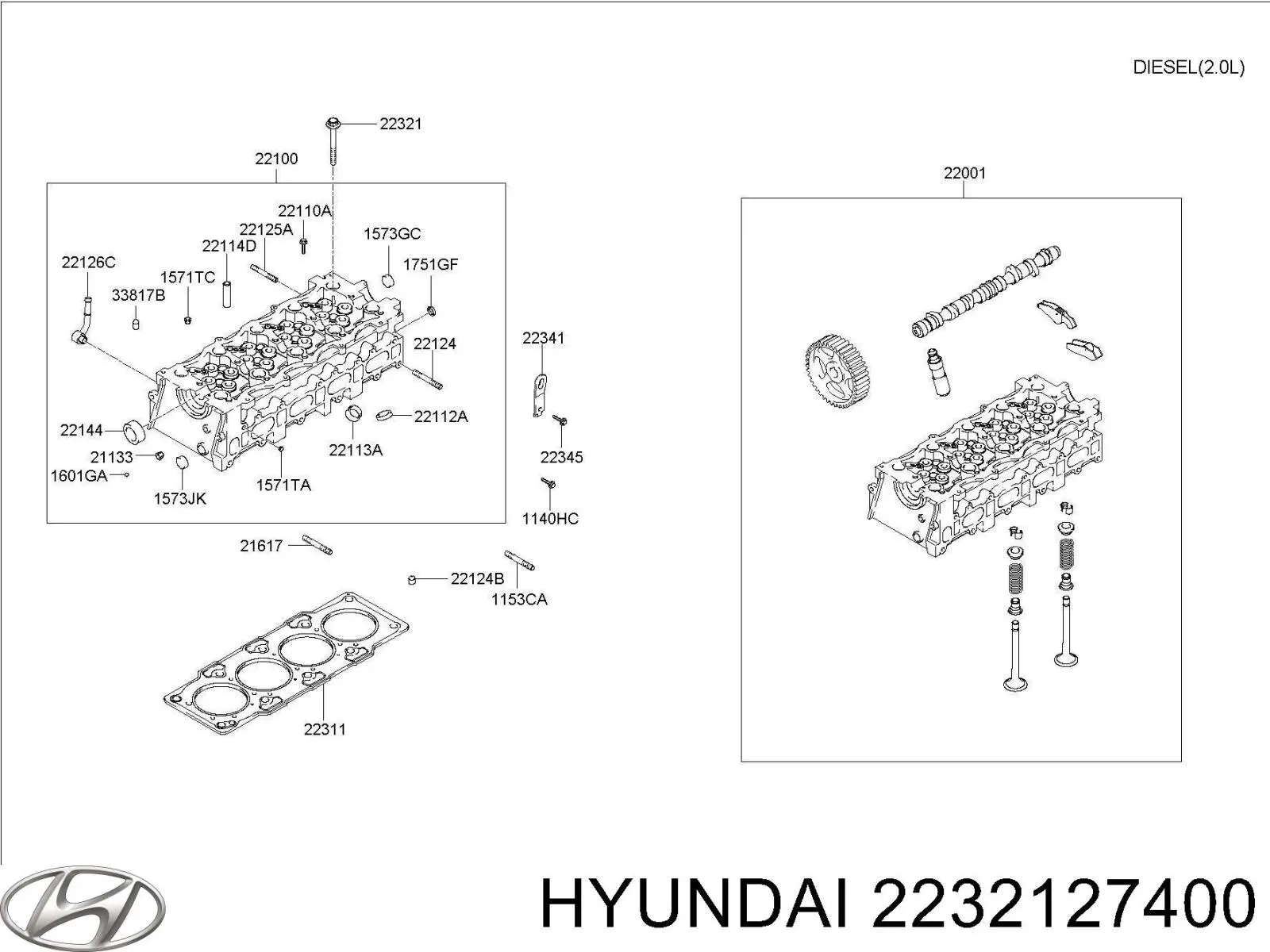 Болт ГБЦ 2232127400 Hyundai/Kia