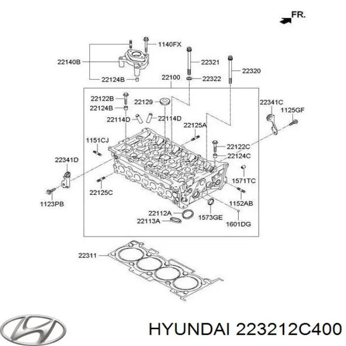 223212C400 Hyundai/Kia parafuso de cabeça de motor (cbc)