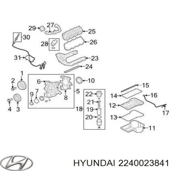 Купить 2240023841 Hyundai/Kia Клапанная крышка
