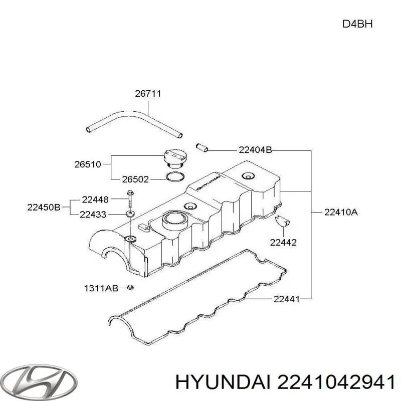 2241042941 Hyundai/Kia tampa de válvulas