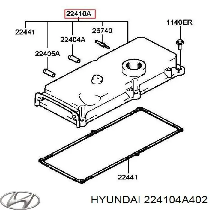 224104A402 Hyundai/Kia tampa de válvulas