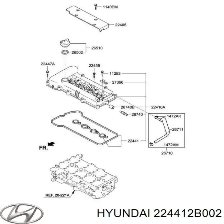 Прокладка клапанной крышки двигателя, комплект Hyundai/Kia 224412B002 цена, от 13.26 USD