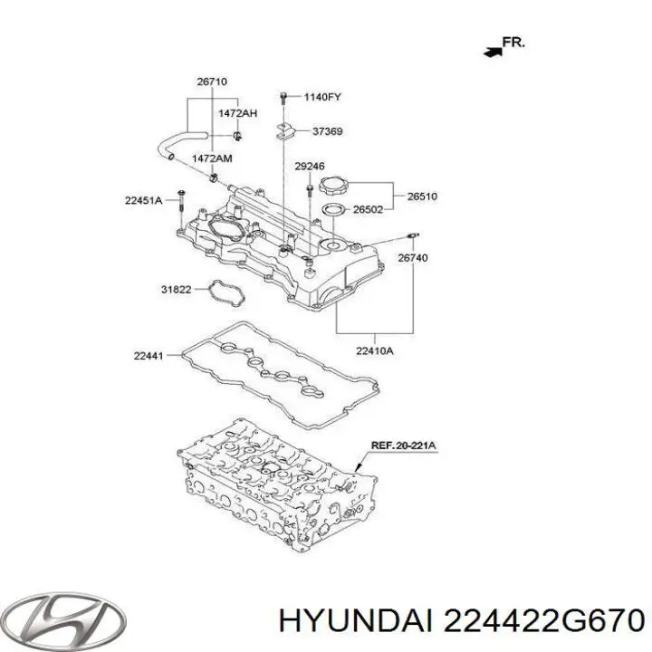 Прокладка топливного насоса на клапанной крышке Hyundai/Kia 224422G670 цена, от 25.21 USD