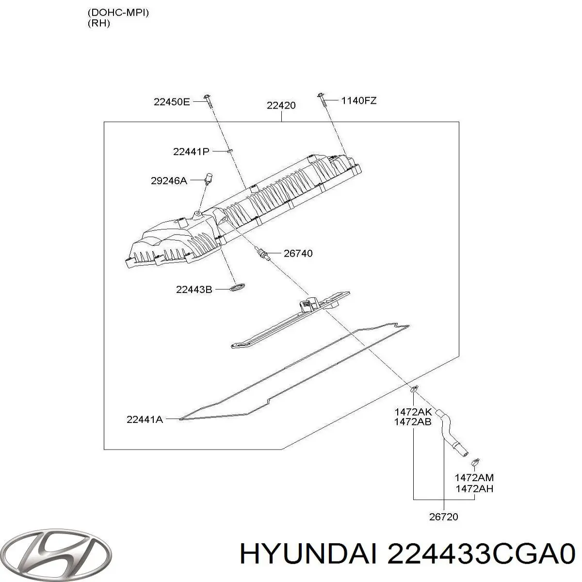 Купить 224433CGA0 Hyundai/Kia 