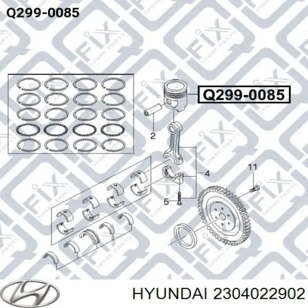 2304022902 Chrysler kit de anéis de pistão de motor, 2ª reparação ( + 0,50)