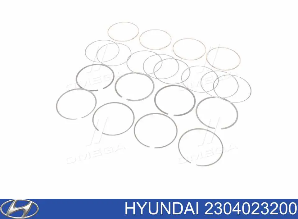 Кольца поршневые комплект на мотор, STD. Hyundai/Kia 2304023200