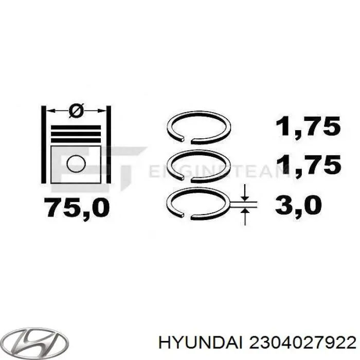 FR10249500 Freccia Комплект поршневых колец на двигатель, 2-й ремонт (+0,50)