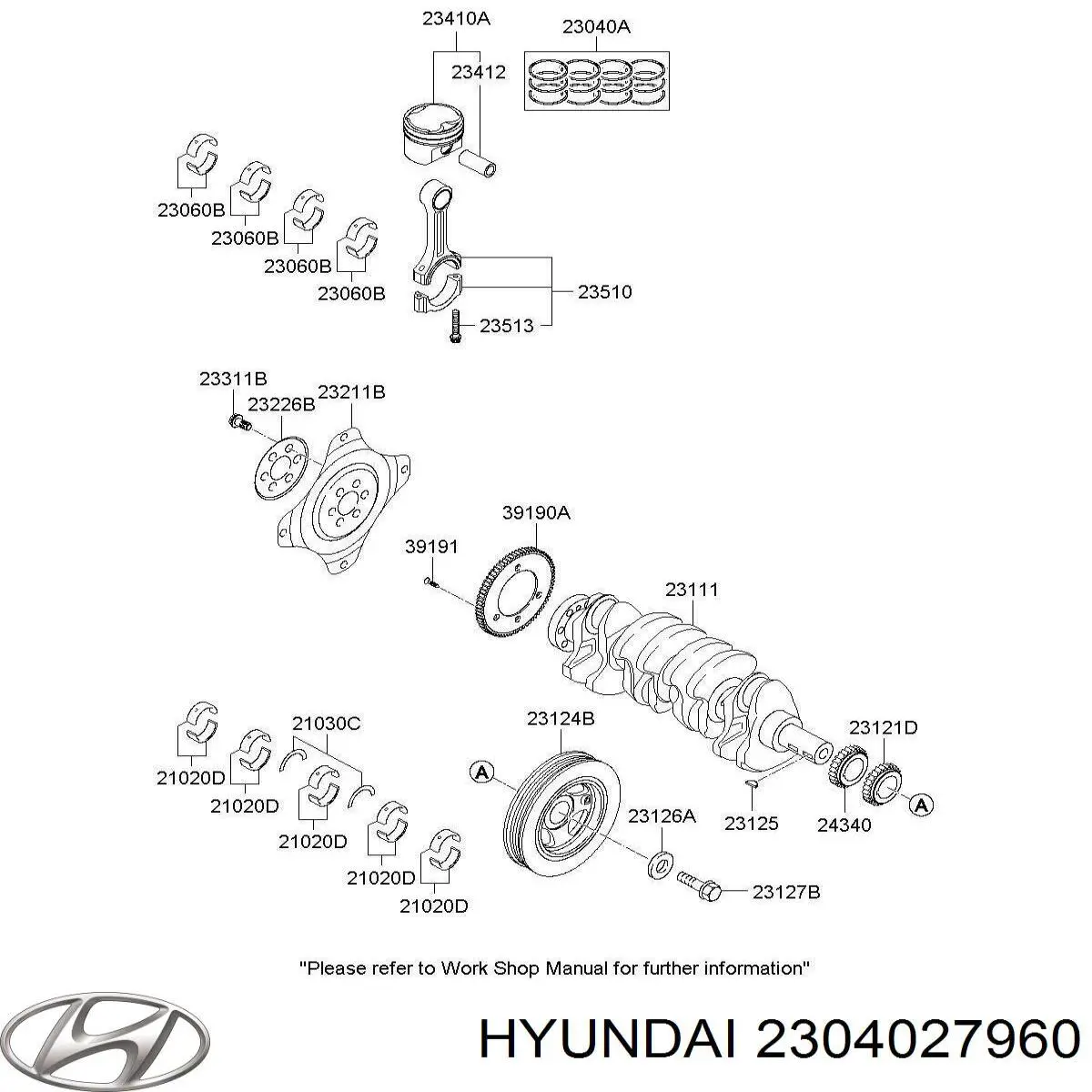 HCIA110S Parts-Mall Комплект поршневых колец, STD