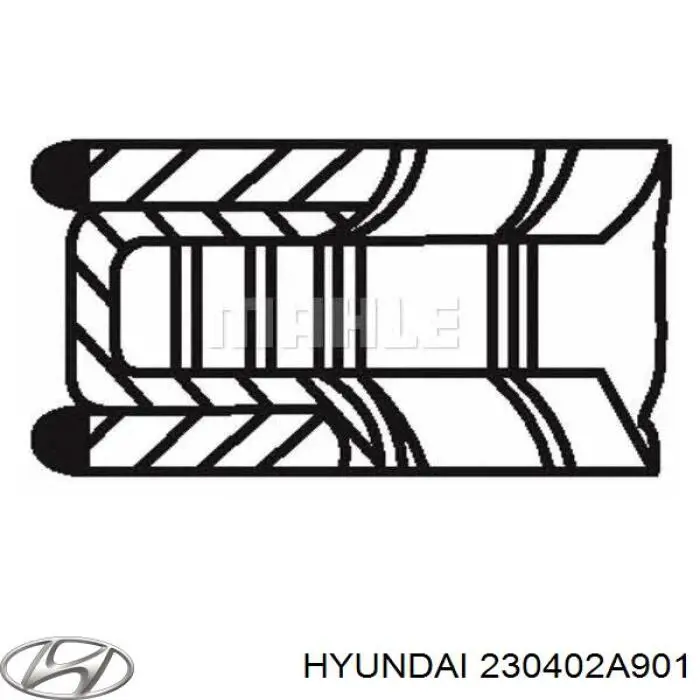Kit de anéis de pistão de motor, 1ª reparação ( + 0,25) para Hyundai I20 (PB)