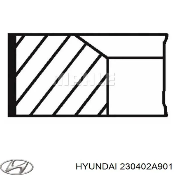 Купить 230402A901 Hyundai/Kia Кольца поршневые комплект на мотор, 1-й ремонт (+0,25)