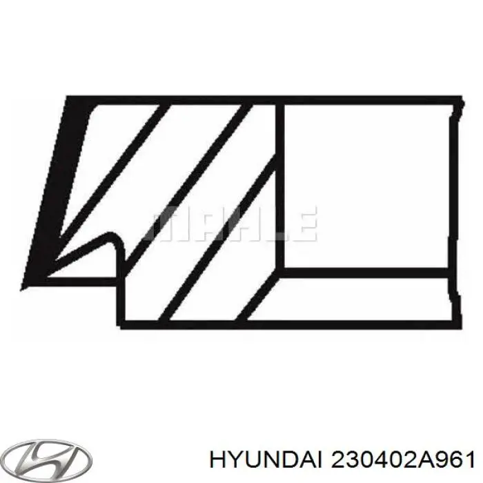 Кольца поршневые комплект на мотор, 1-й ремонт (+0,25) Hyundai/Kia 230402A961 цена, от 79.10 USD