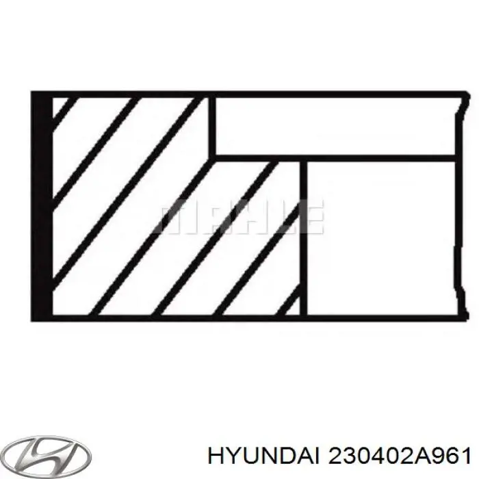 Кольца поршневые комплект на мотор, 1-й ремонт (+0,25) на Hyundai I20 PB