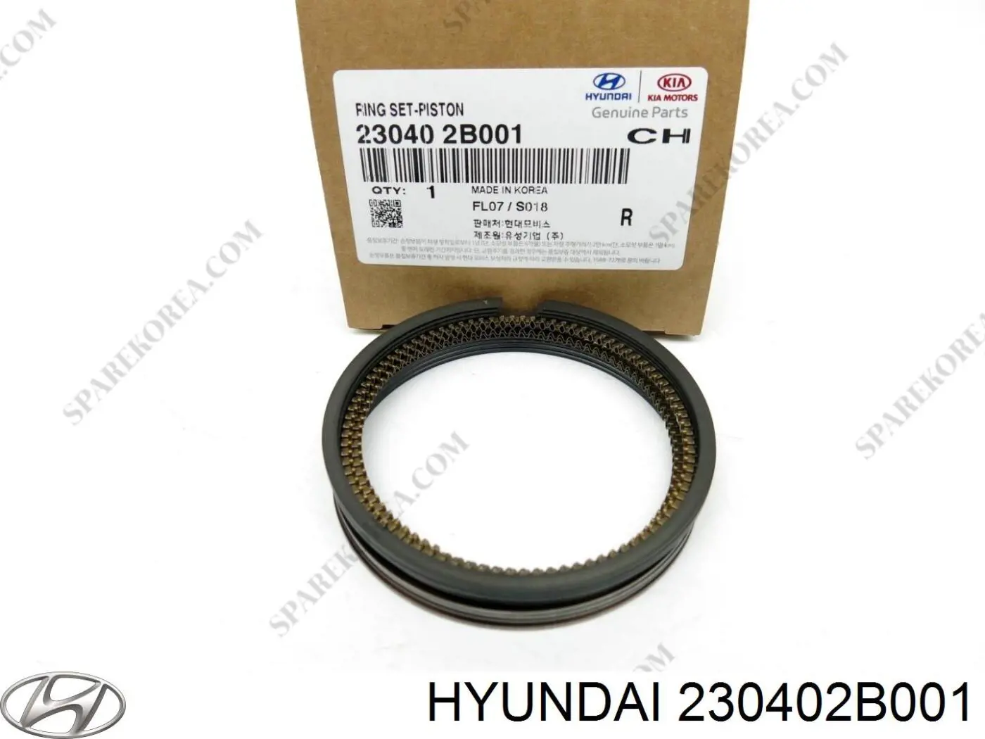 Кольца поршневые комплект на мотор, STD. Hyundai/Kia 230402B001