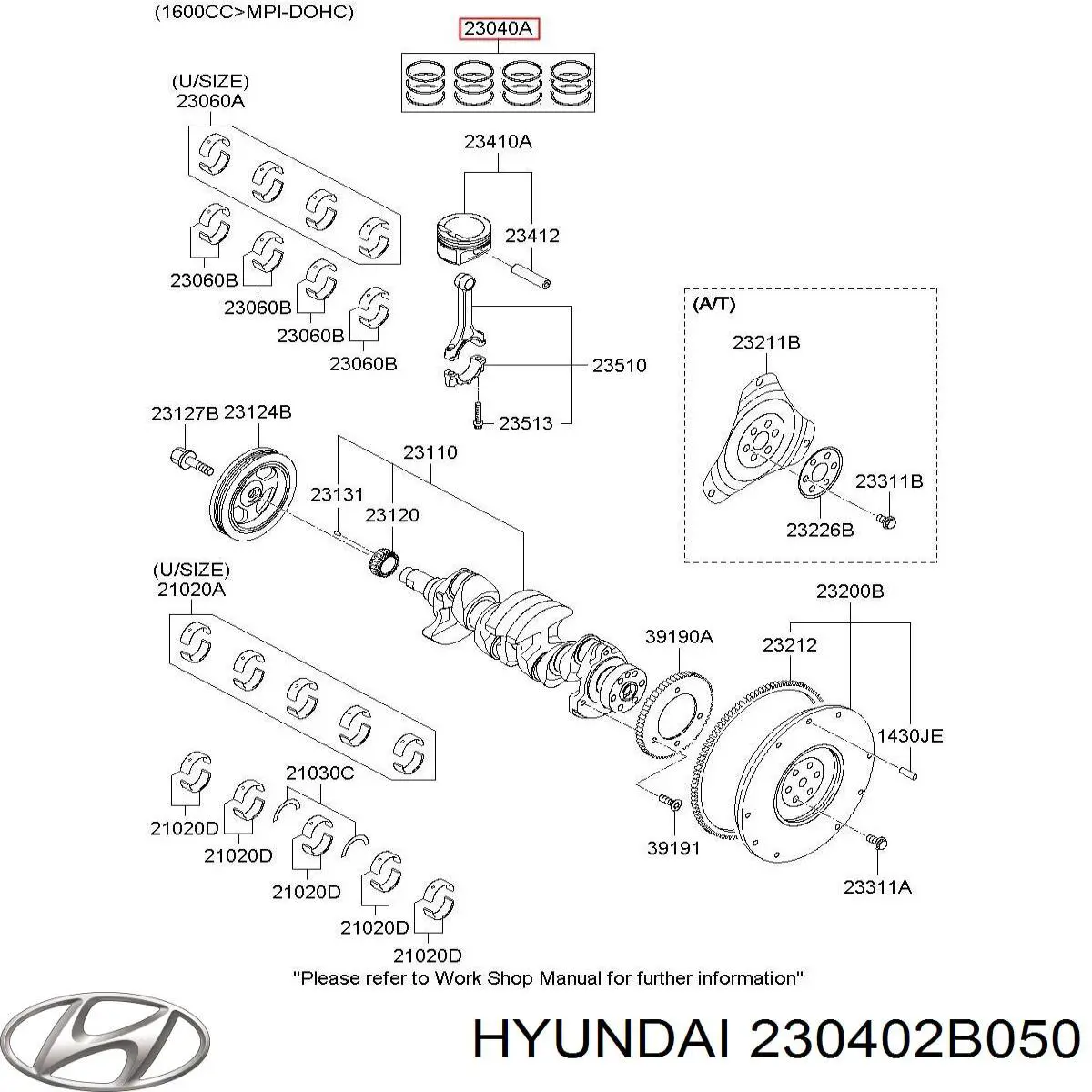Кольца поршневые STD на 1 цилиндр Hyundai/Kia 230402B050 цена, от 23.54 USD