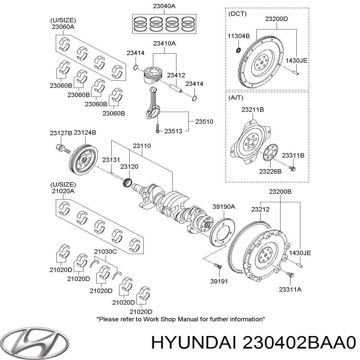 Кольца поршневые STD. HYUNDAI 230402BAA0