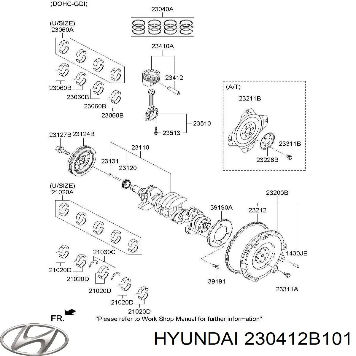 Купить 230412B101 Chrysler Поршень с пальцем без колец, стандарт