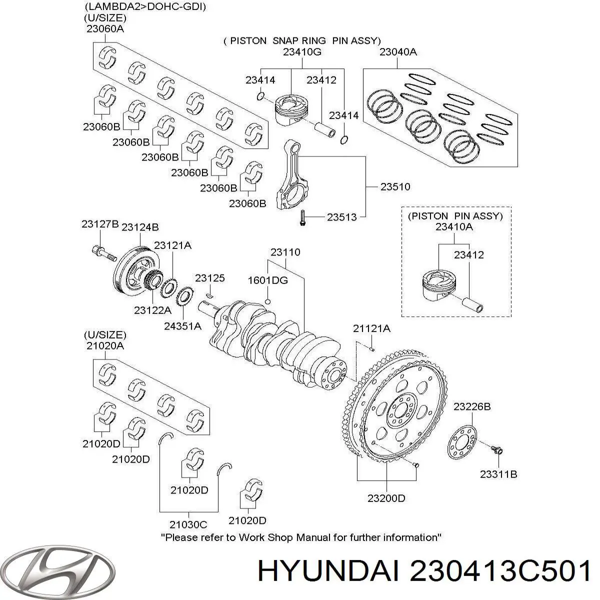  Поршень с пальцем без колец, STD Hyundai Santa Fe 2