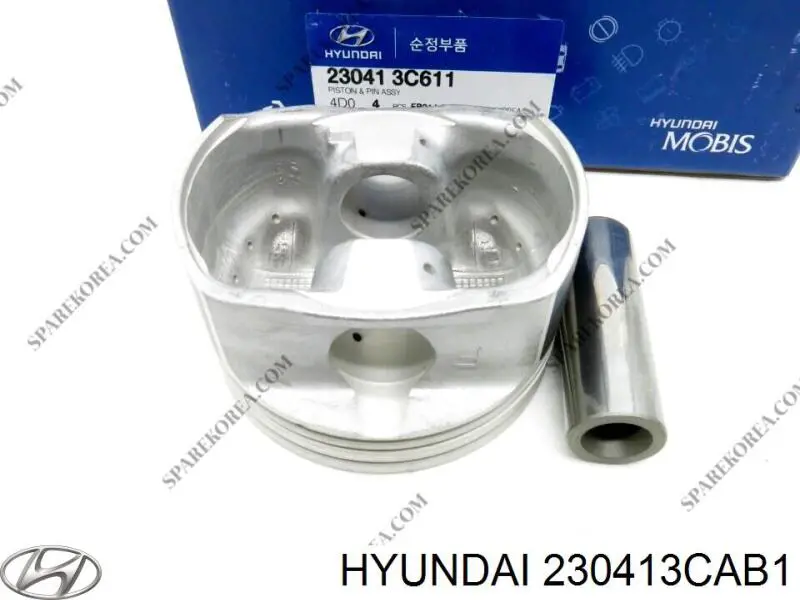 Купить 230413CAB1 Hyundai/Kia Поршень с пальцем без колец, стандарт