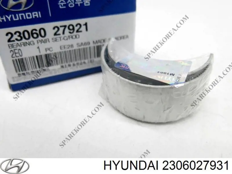 Вкладыши коленвала шатунные, комплект, стандарт (STD) на Hyundai I30 FD