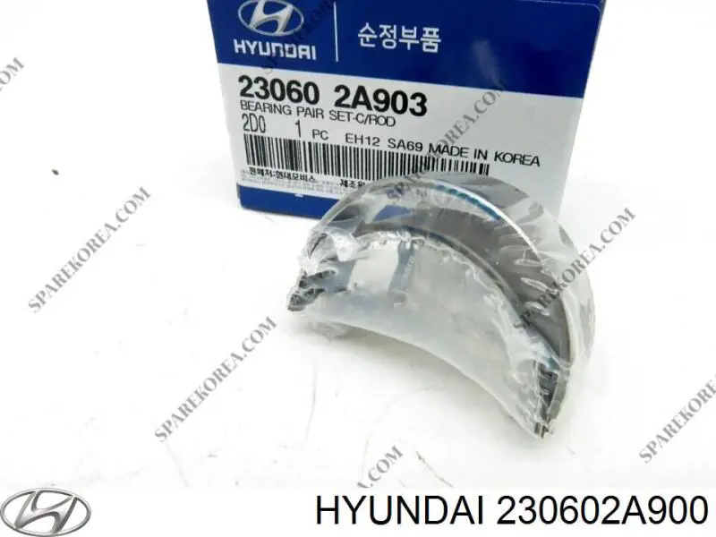 Вкладыши коленвала шатунные, комплект, стандарт (STD) на Hyundai I20 ACTIVE 