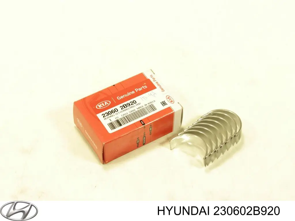 230602B920 Hyundai/Kia вкладыши коленвала шатунные, комплект, 1-й ремонт (+0,25)
