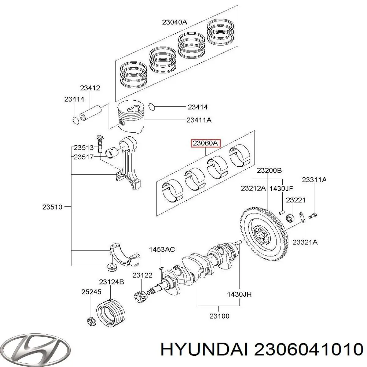 Вкладыши шатунные 2306041010 Hyundai/Kia