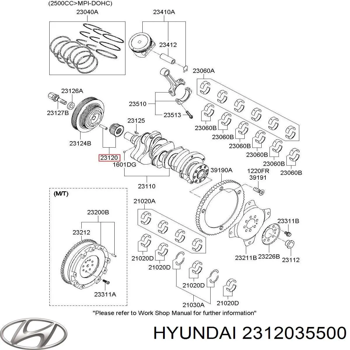 Купить 2312035500 Hyundai/Kia Шестерня привода коленвала двигателя
