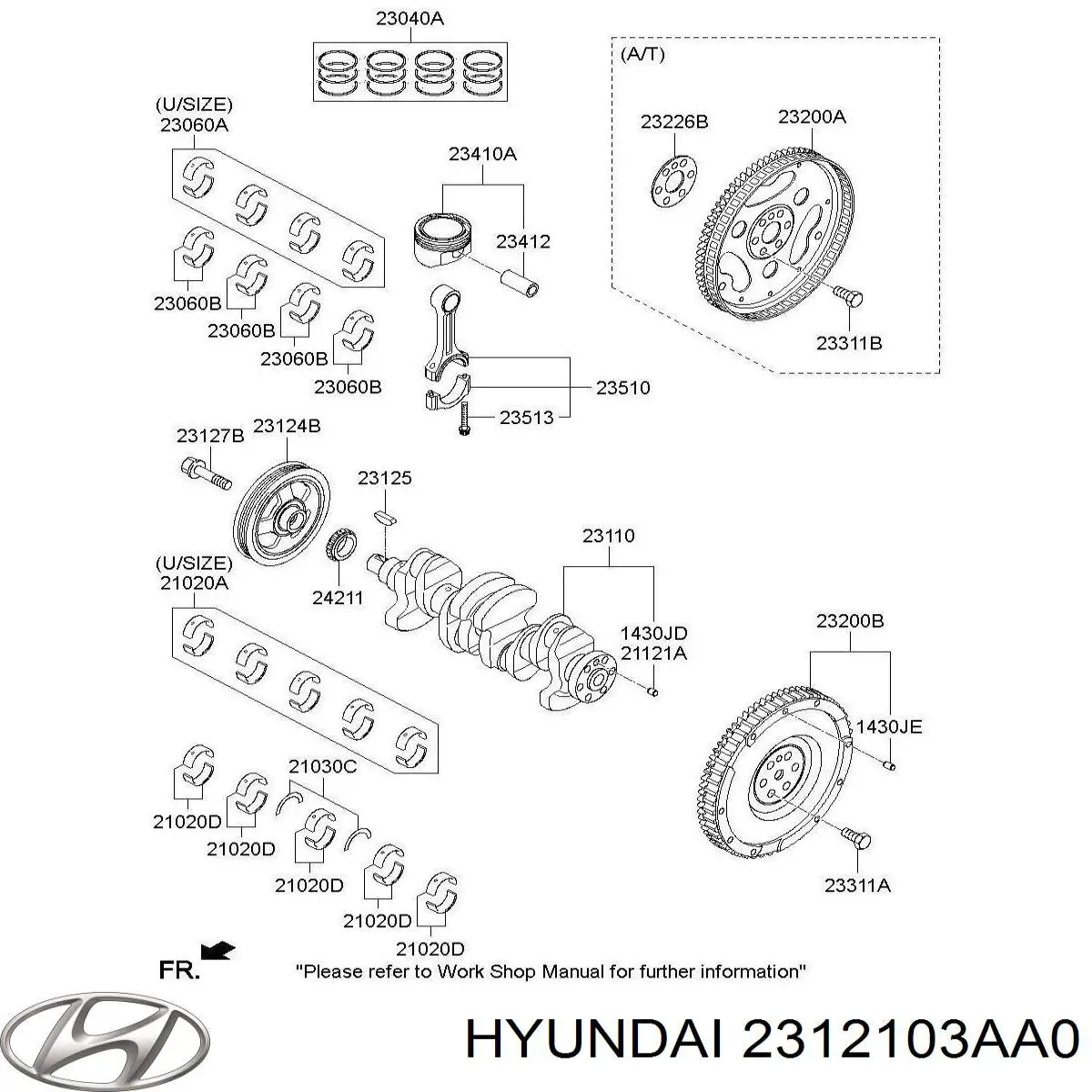 Комплект цепи ГРМ 2312103AA0 Hyundai/Kia