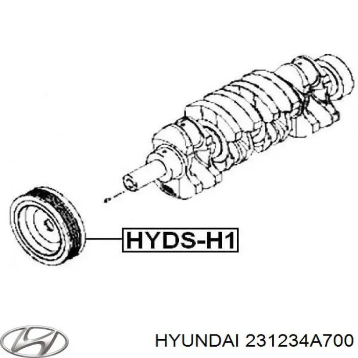 Polea, cigüeñal 231234A700 Hyundai/Kia