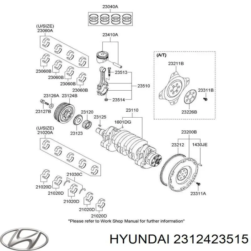 Polea, cigüeñal 2312423515 Hyundai/Kia